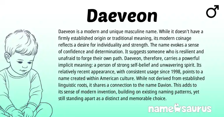 Infographic about Daeveon name meaning, Daeveon is a name from Other origin(s).