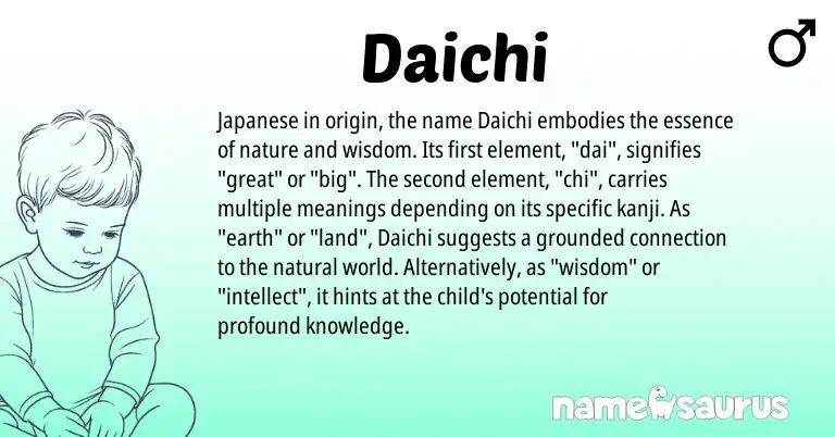 Infographic about Daichi name meaning, Daichi is a name from Japanese origin(s).