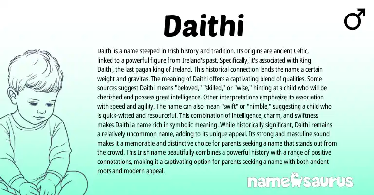 Infographic about Daithi name meaning, Daithi is a name from Irish origin(s).