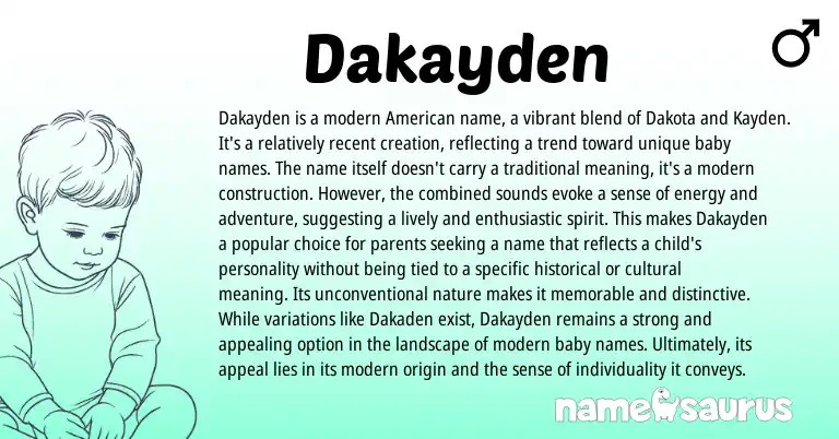 Infographic about Dakayden name meaning, Dakayden is a name from Other origin(s).