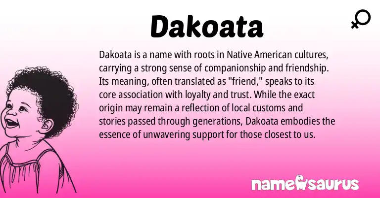 Infographic about Dakoata name meaning, Dakoata is a name from Native American origin(s).