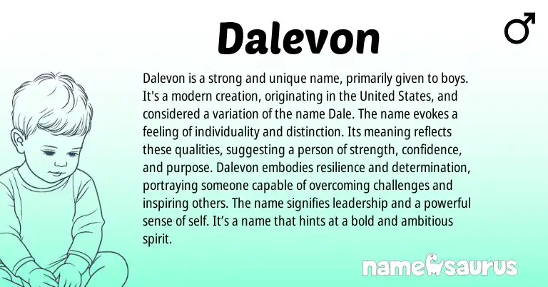 Infographic about Dalevon name meaning, Dalevon is a name from Other origin(s).