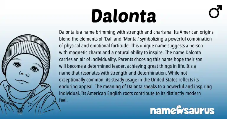 Infographic about Dalonta name meaning, Dalonta is a name from American origin(s).