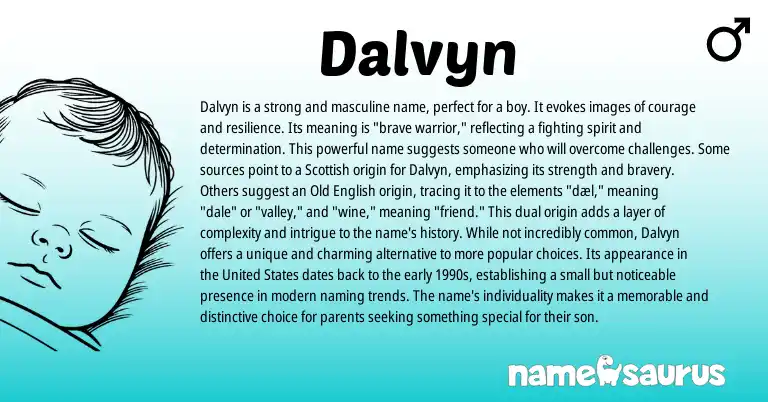 Infographic about Dalvyn name meaning, Dalvyn is a name from Scottish origin(s).