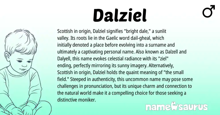 Infographic about Dalziel name meaning, Dalziel is a name from Gaelic, Scottish origin(s).