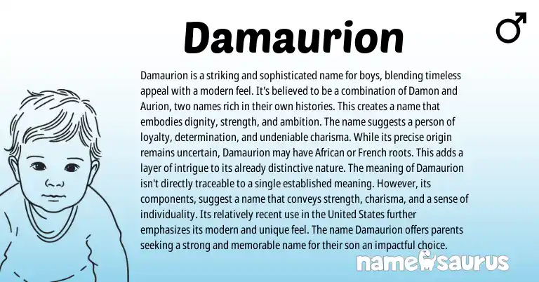 Infographic about Damaurion name meaning, Damaurion is a name from Other origin(s).
