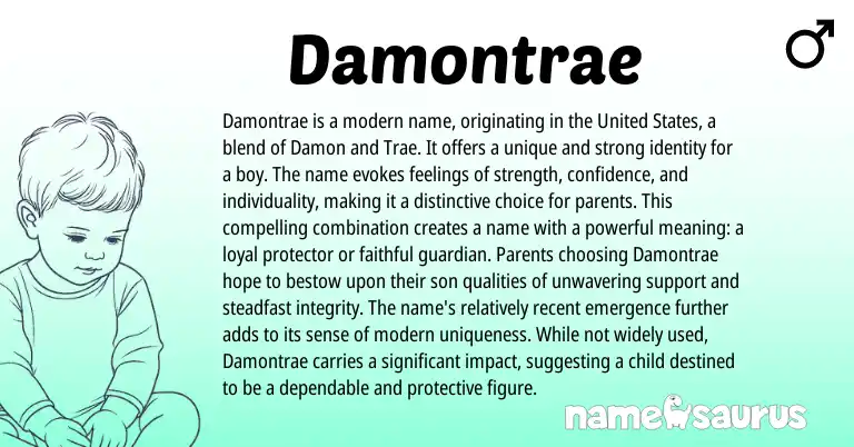 Infographic about Damontrae name meaning, Damontrae is a name from Other origin(s).