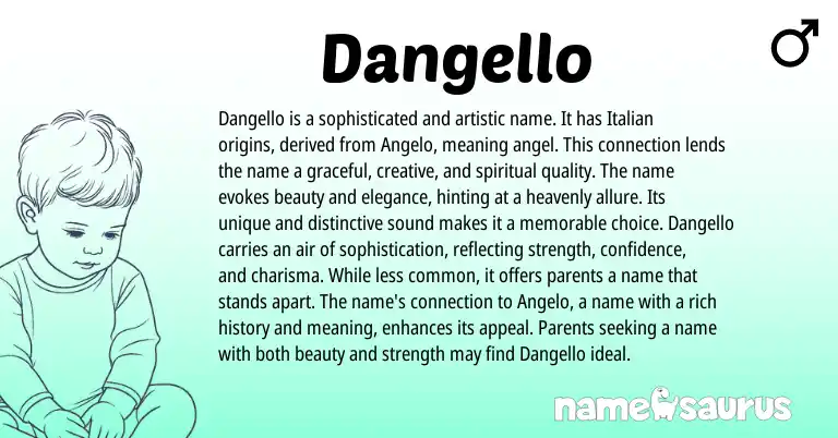 Infographic about Dangello name meaning, Dangello is a name from Italian origin(s).