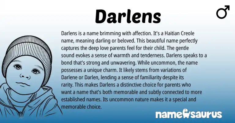 Infographic about Darlens name meaning, Darlens is a name from Haitian origin(s).