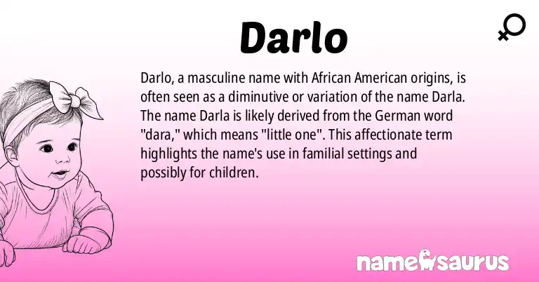 Infographic about Darlo name meaning, Darlo is a name from African American origin(s).