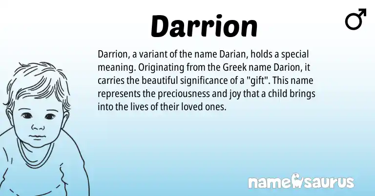 Infographic about Darrion name meaning, Darrion is a name from Greek origin(s).