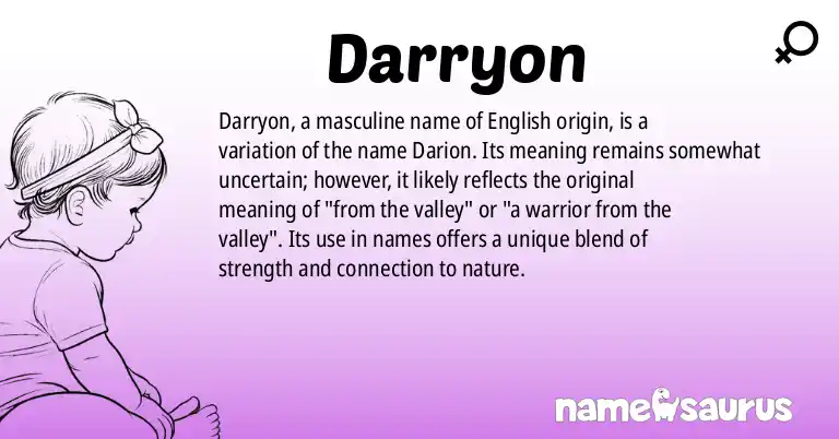 Infographic about Darryon name meaning, Darryon is a name from English origin(s).