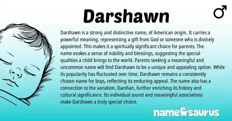 Infographic about Darshawn name meaning, Darshawn is a name from American origin(s).