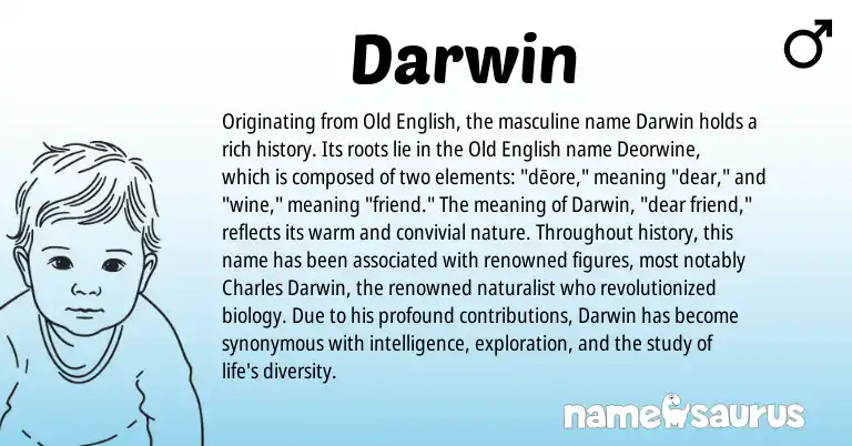 Infographic about Darwin name meaning, Darwin is a name from Old English origin(s).