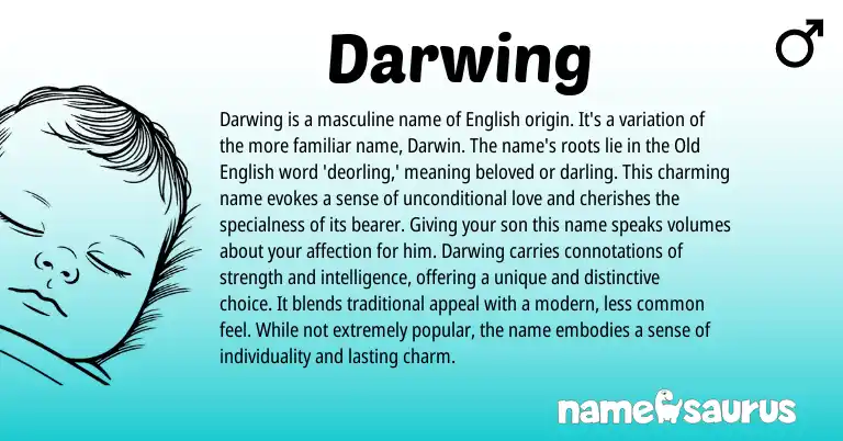 Infographic about Darwing name meaning, Darwing is a name from English origin(s).