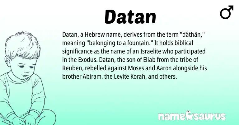 Infographic about Datan name meaning, Datan is a name from Hebrew origin(s).