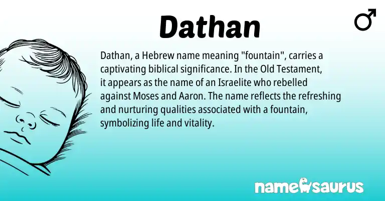 Infographic about Dathan name meaning, Dathan is a name from Hebrew origin(s).