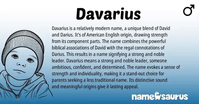Infographic about Davarius name meaning, Davarius is a name from Biblical origin(s).