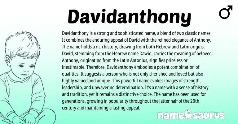 Infographic about Davidanthony name meaning, Davidanthony is a name from English origin(s).