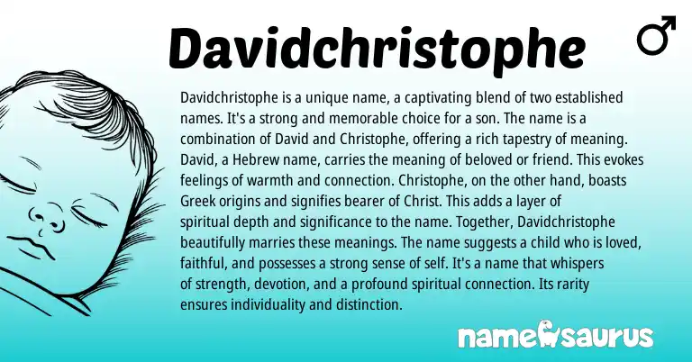 Infographic about Davidchristophe name meaning, Davidchristophe is a name from Hebrew, Greek origin(s).