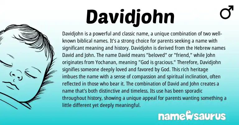 Infographic about Davidjohn name meaning, Davidjohn is a name from Hebrew, Biblical origin(s).