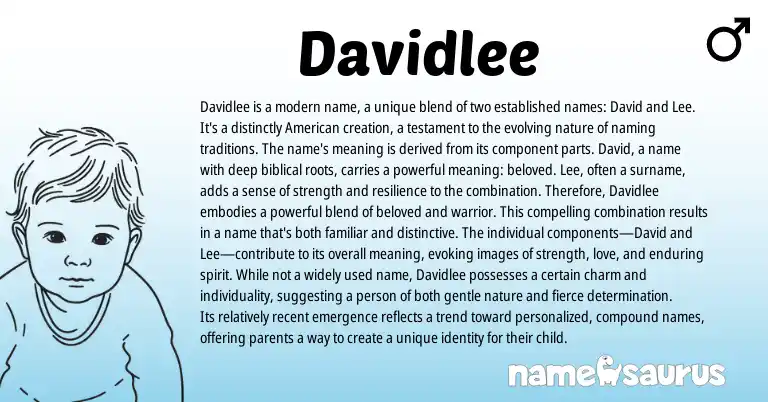 Infographic about Davidlee name meaning, Davidlee is a name from English origin(s).