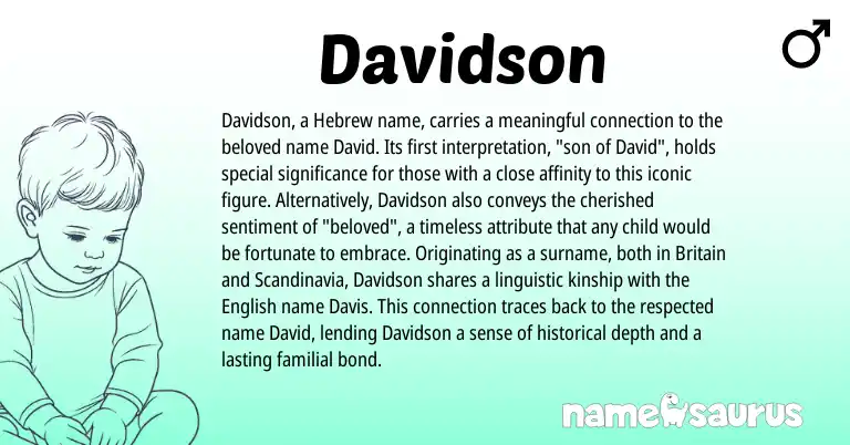 Infographic about Davidson name meaning, Davidson is a name from English, Hebrew origin(s).