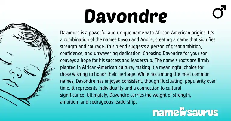 Infographic about Davondre name meaning, Davondre is a name from Other origin(s).
