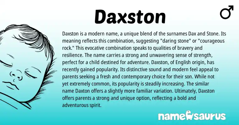 Infographic about Daxston name meaning, Daxston is a name from Other origin(s).