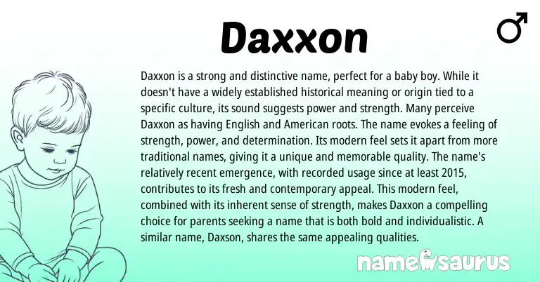 Infographic about Daxxon name meaning, Daxxon is a name from Other origin(s).