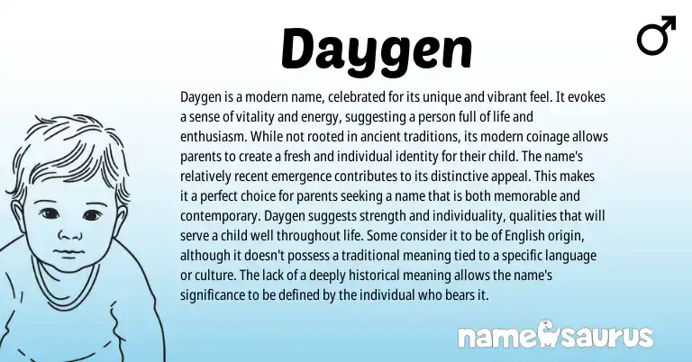 Infographic about Daygen name meaning, Daygen is a name from Other origin(s).