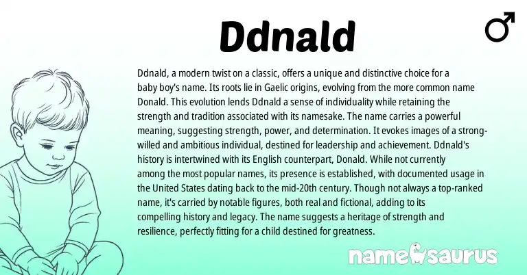 Infographic about Ddnald name meaning, Ddnald is a name from Scottish, Gaelic origin(s).