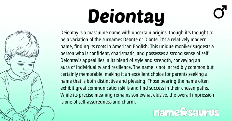 Infographic about Deiontay name meaning, Deiontay is a name from Other origin(s).