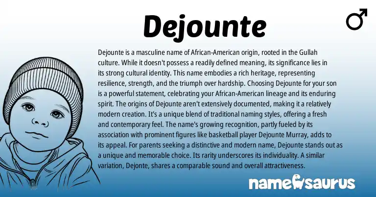 Infographic about Dejounte name meaning, Dejounte is a name from Other origin(s).