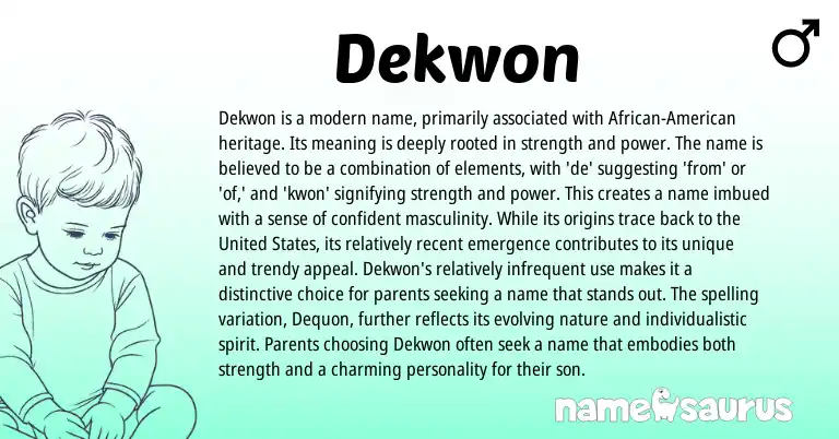 Infographic about Dekwon name meaning, Dekwon is a name from Other origin(s).