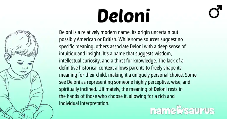 Infographic about Deloni name meaning, Deloni is a name from Other origin(s).
