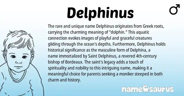 Infographic about Delphinus name meaning, Delphinus is a name from Greek origin(s).