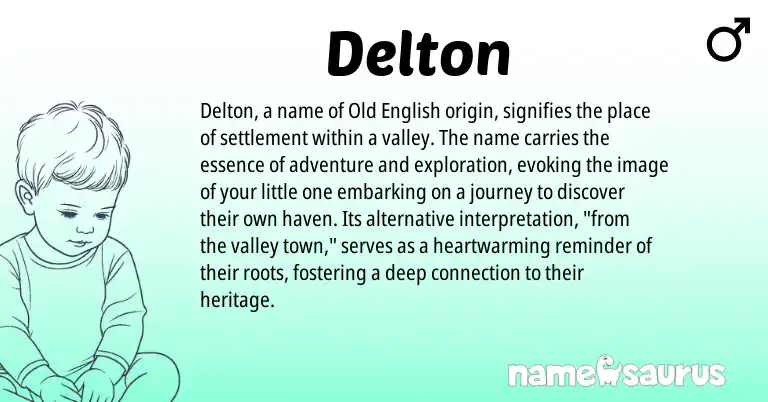 Infographic about Delton name meaning, Delton is a name from Old English origin(s).