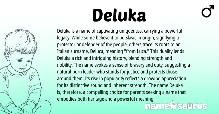 Infographic about Deluka name meaning, Deluka is a name from Slavic origin(s).