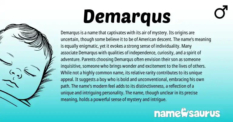 Infographic about Demarqus name meaning, Demarqus is a name from Other origin(s).