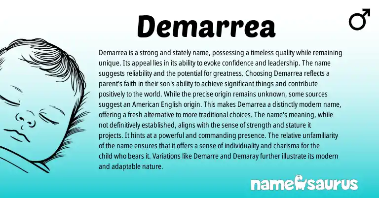 Infographic about Demarrea name meaning, Demarrea is a name from Other origin(s).