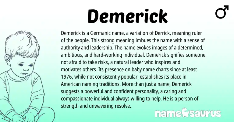 Infographic about Demerick name meaning, Demerick is a name from Other origin(s).