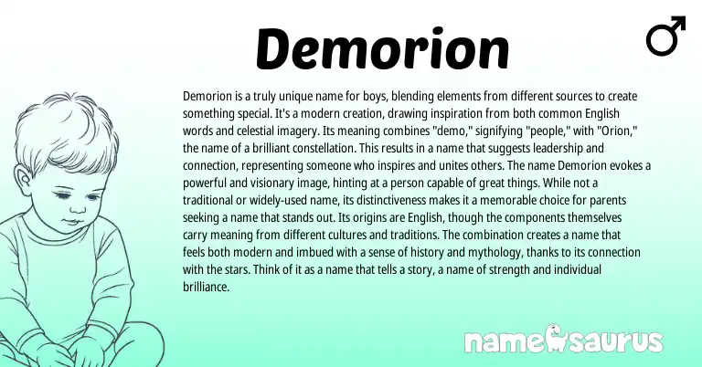 Infographic about Demorion name meaning, Demorion is a name from Other origin(s).