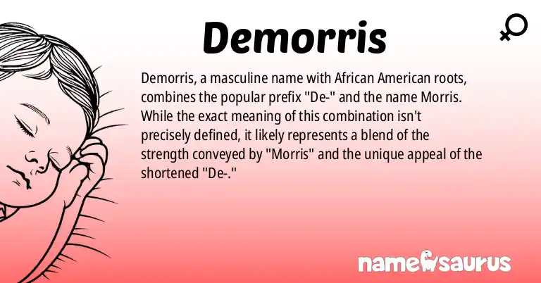 Infographic about Demorris name meaning, Demorris is a name from African American origin(s).