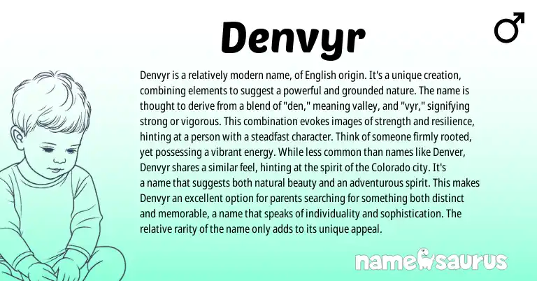 Infographic about Denvyr name meaning, Denvyr is a name from English origin(s).