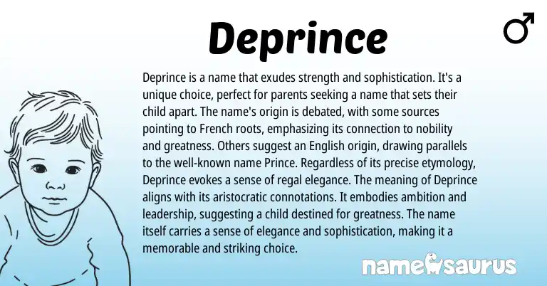 Infographic about Deprince name meaning, Deprince is a name from French origin(s).