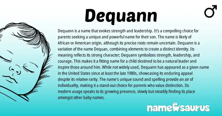 Infographic about Dequann name meaning, Dequann is a name from Other origin(s).