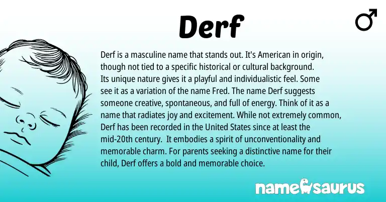 Infographic about Derf name meaning, Derf is a name from Other origin(s).