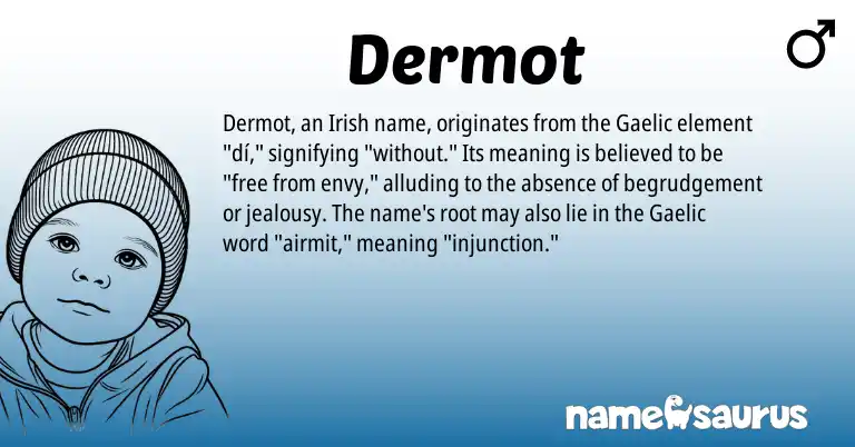 Infographic about Dermot name meaning, Dermot is a name from Irish, Gaelic origin(s).