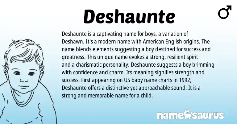 Infographic about Deshaunte name meaning, Deshaunte is a name from Other origin(s).